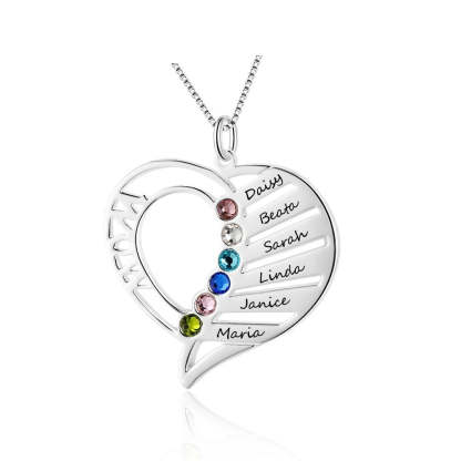 Personalized Birthstone Engrave Pendant-Florence Scovel