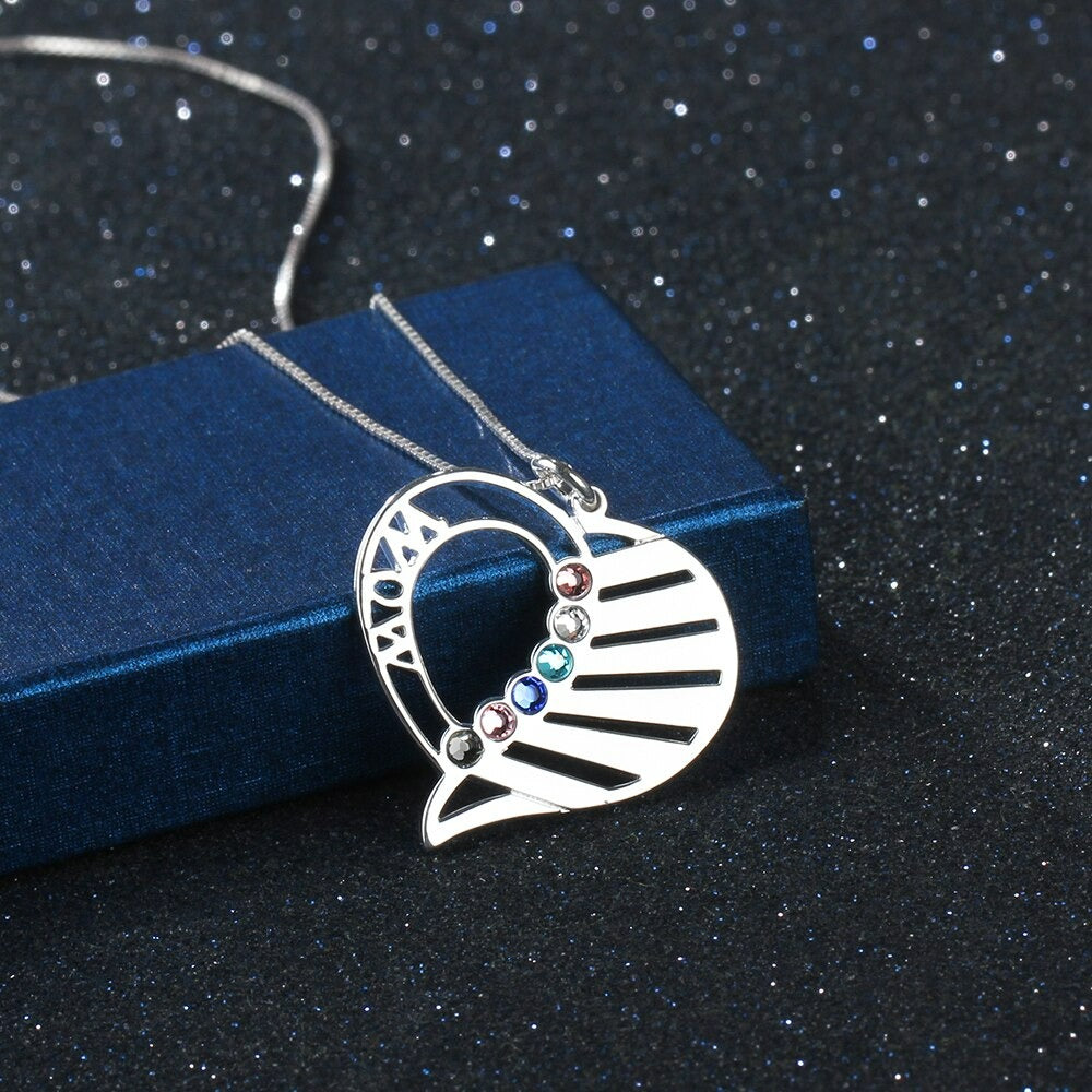 Personalized Birthstone Engrave Pendant-Florence Scovel