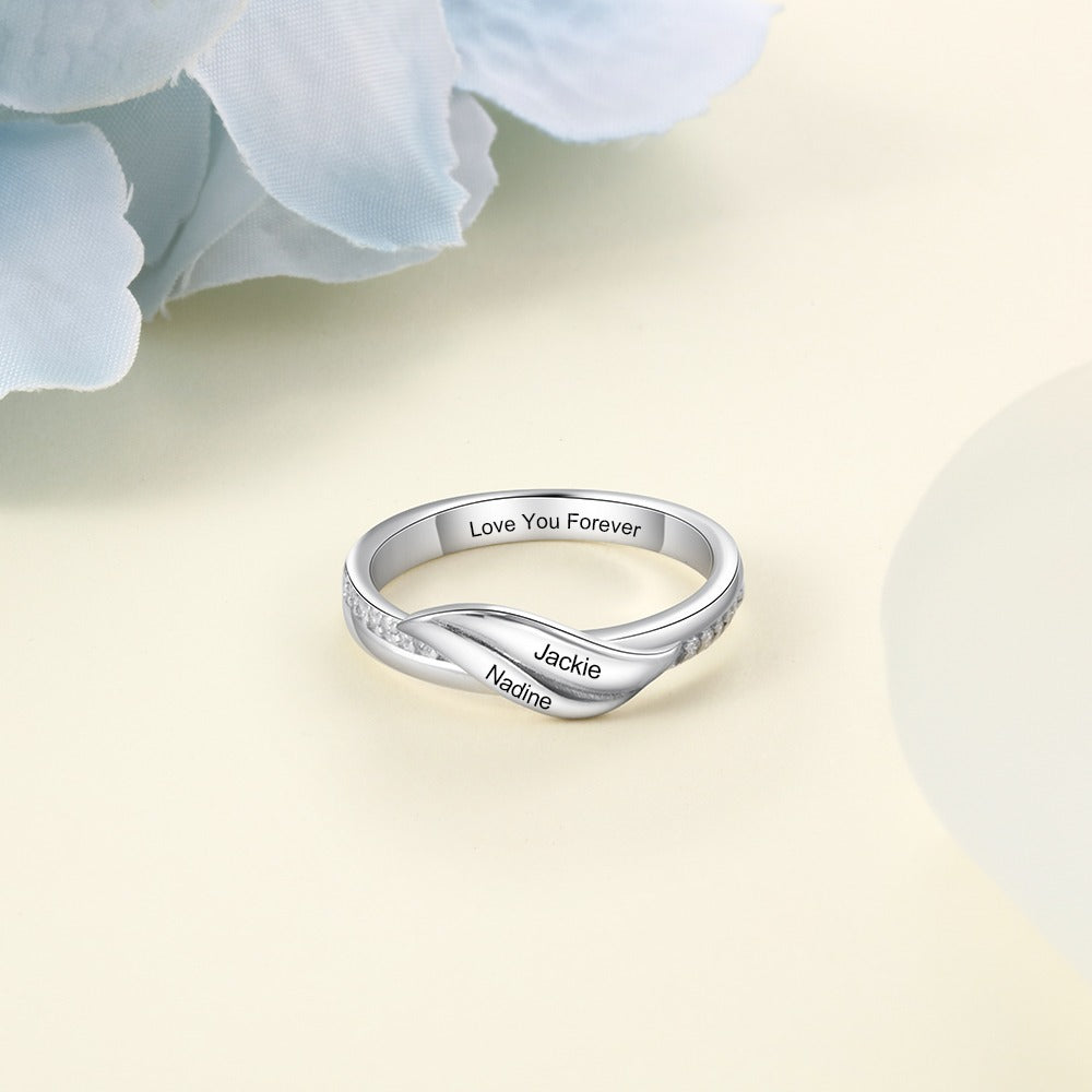 Geometric Leaf Customized Engraved Ring For Women-Florence Scovel