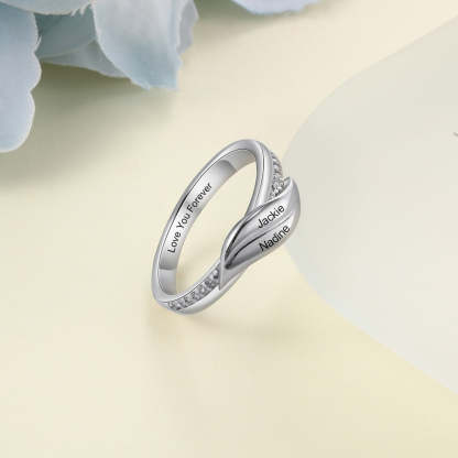 Geometric Leaf Customized Engraved Ring For Women-Florence Scovel