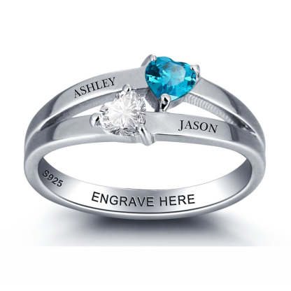 Customized Sterling Silver Double Birthstone Ring-Florence Scovel