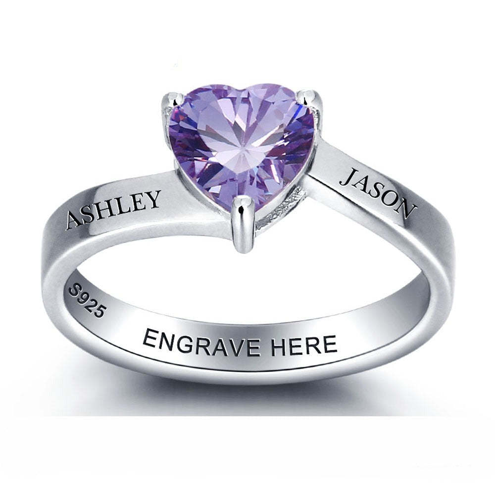 Sterling Silver Birthstone Ring For Couples-Florence Scovel