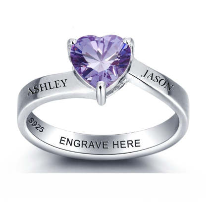 Sterling Silver Birthstone Ring For Couples-Florence Scovel