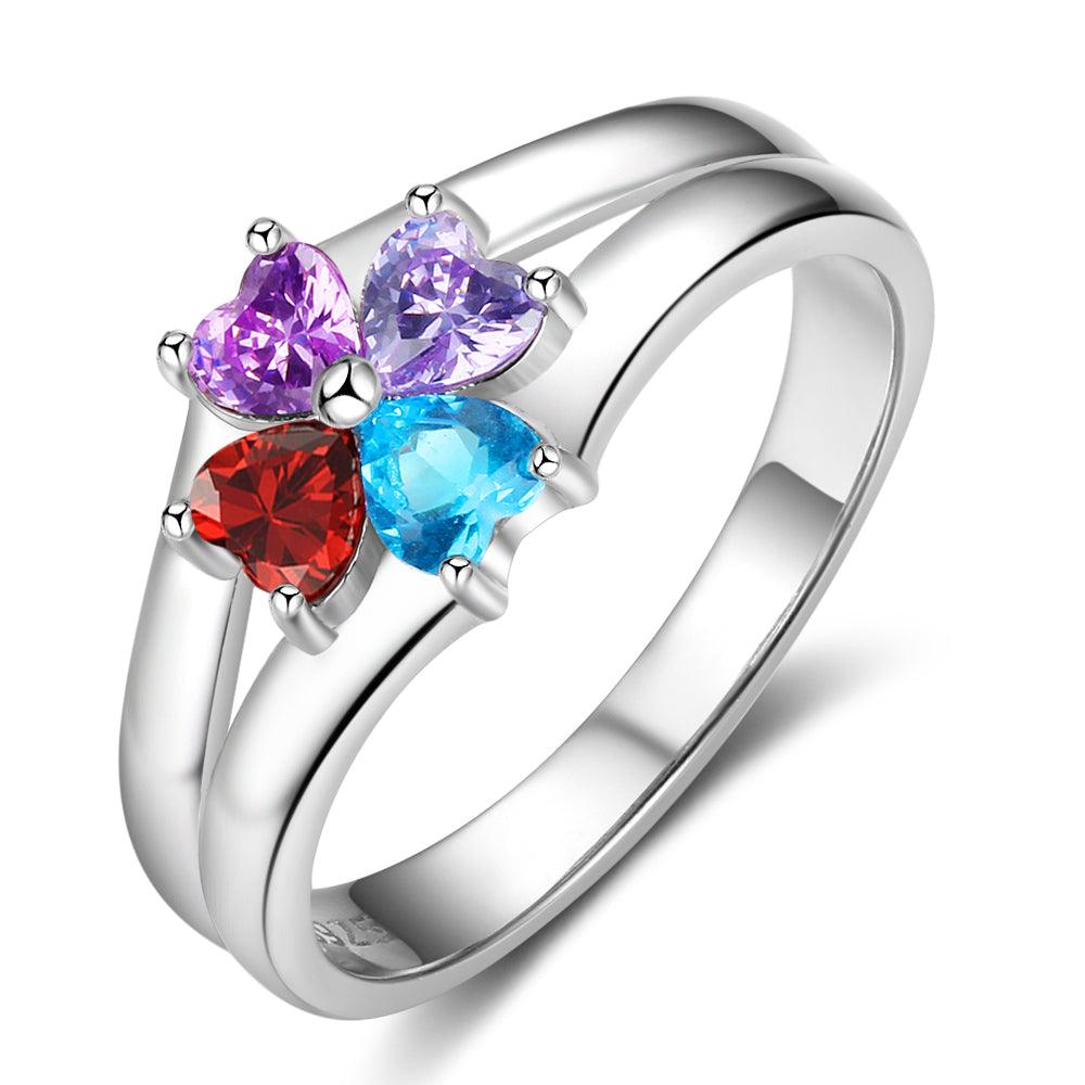 Custom Four Stone Name Ring-Personalized Jewels