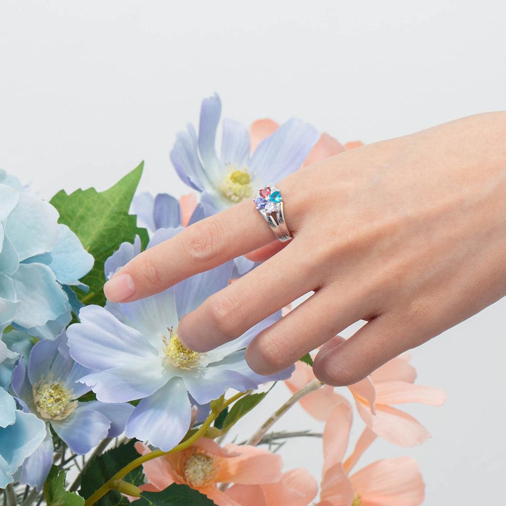 Custom Four Stone Name Ring-Personalized Jewels