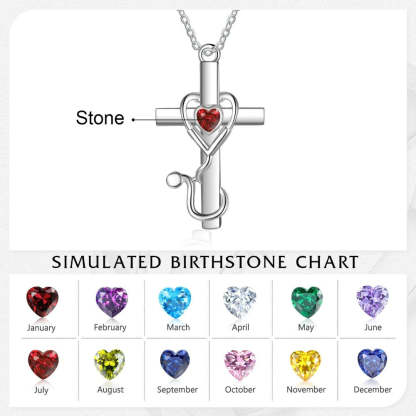 Personalized 1 Stone Floral Cross Necklaces-Florence Scovel
