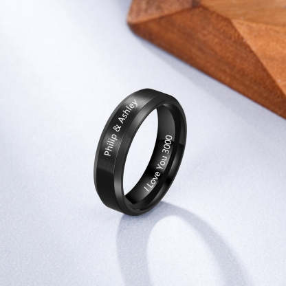 Black Color Stainless Steel Couple Rings-Florence Scovel
