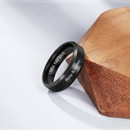 Black Color Stainless Steel Couple Rings-Florence Scovel