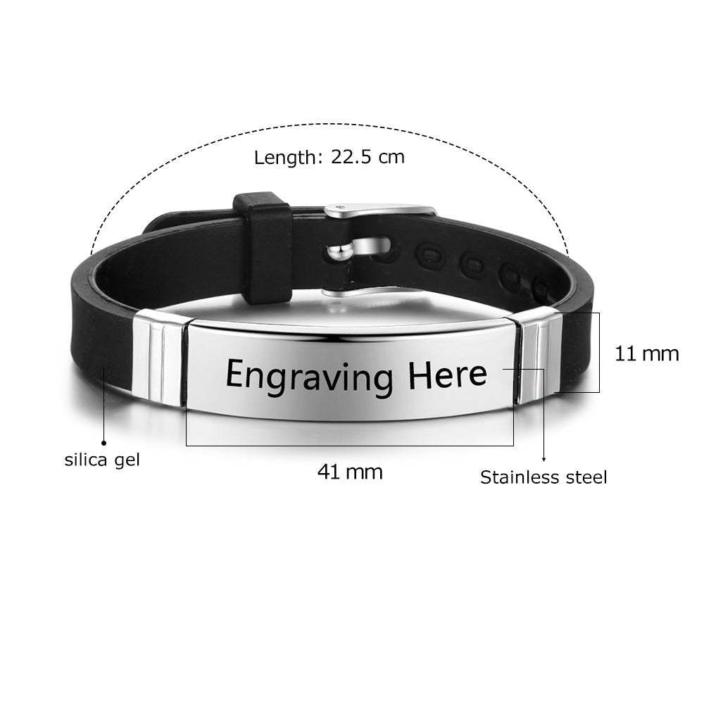 Personalized Engrave Name ID Bracelet for Men-Florence Scovel