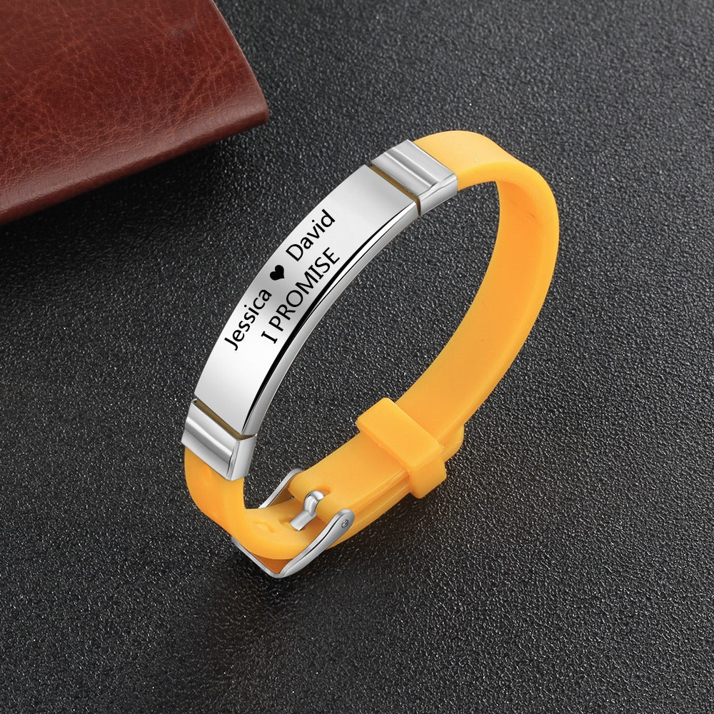 Personalized Engrave Name Rubber Bracelet-Florence Scovel