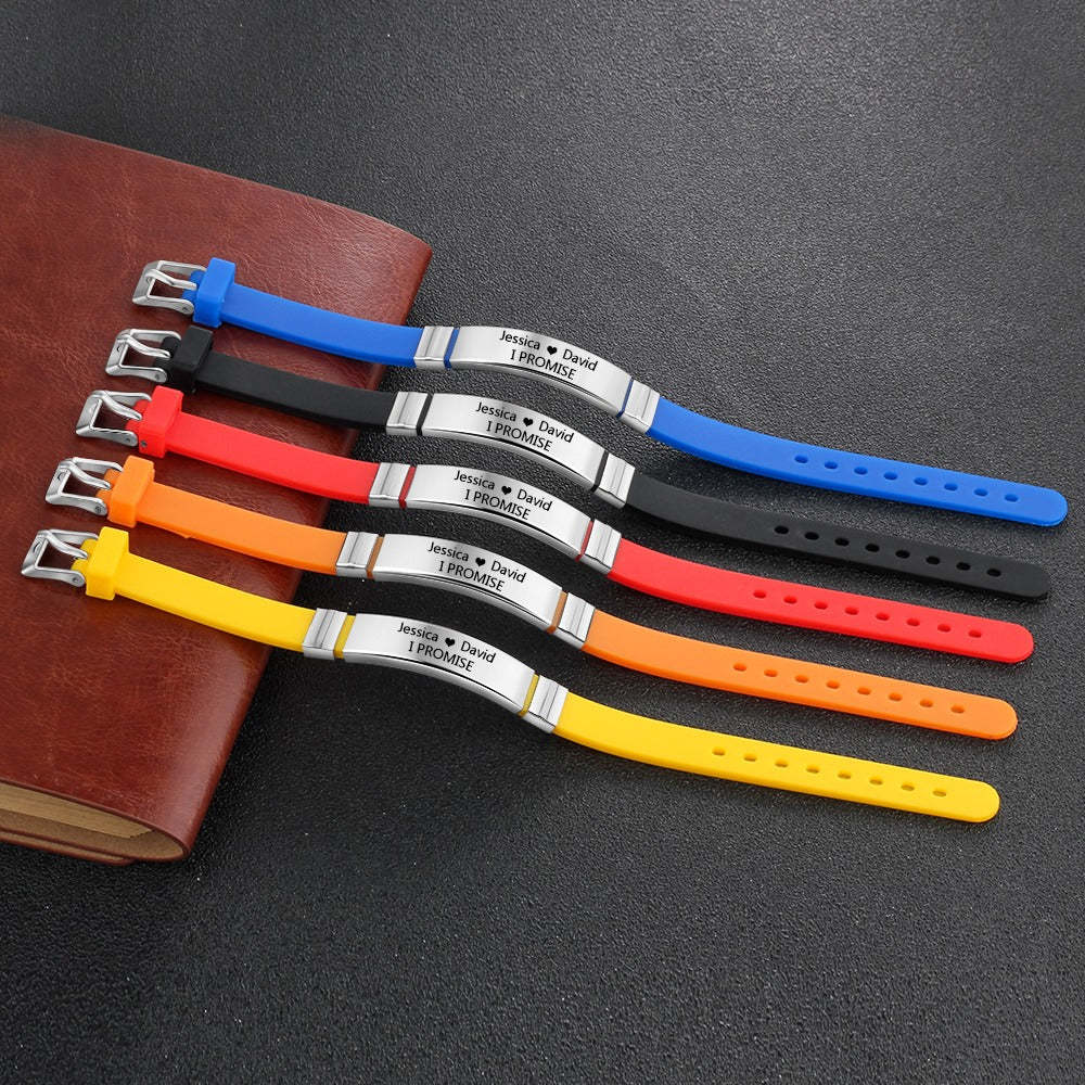 Personalized Engrave Name ID Bracelet for Men-Florence Scovel