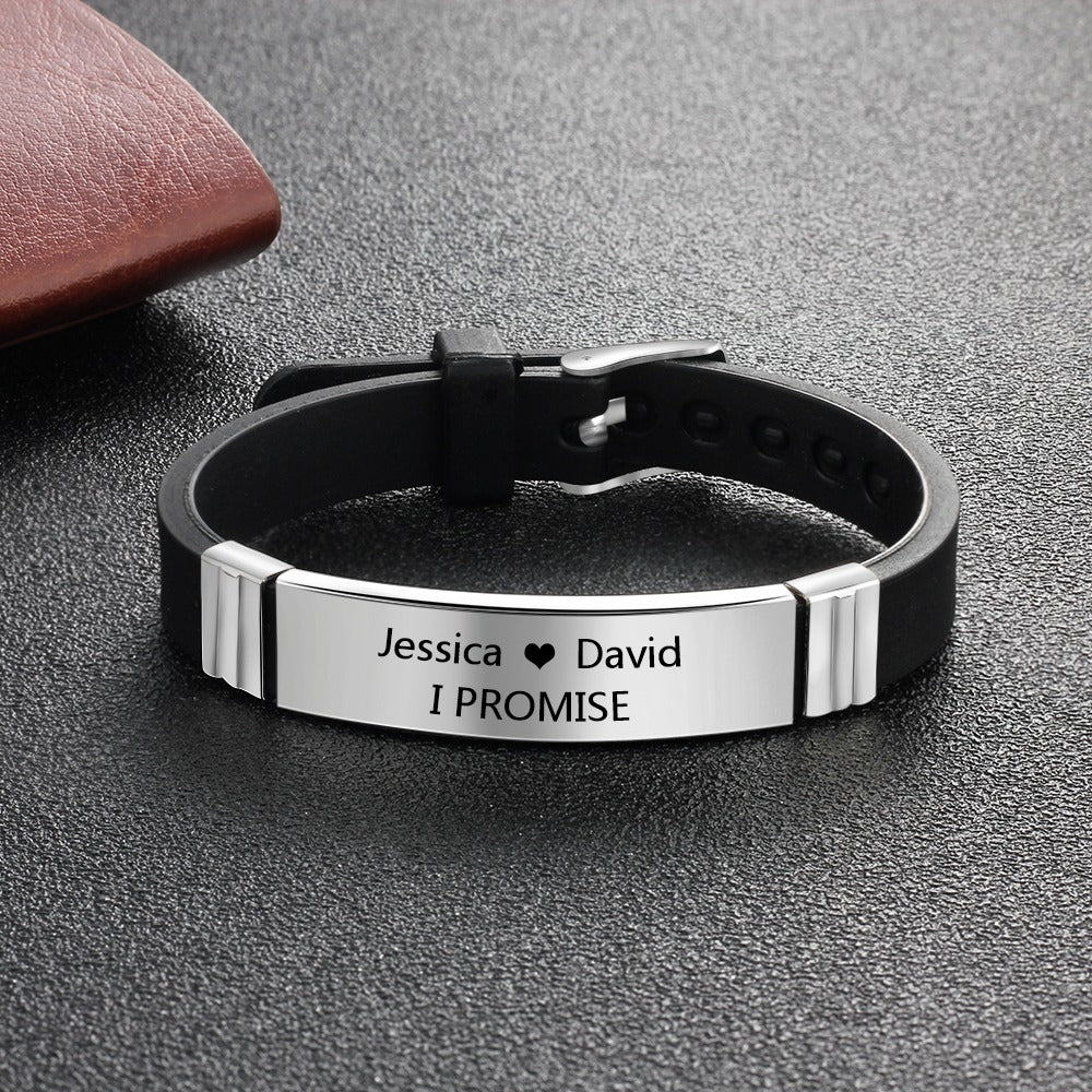 Personalized Engrave Name Rubber Bracelet-Florence Scovel