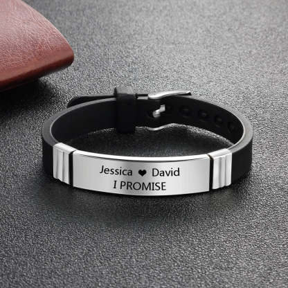 Personalized Engrave Name Rubber Bracelet-Florence Scovel