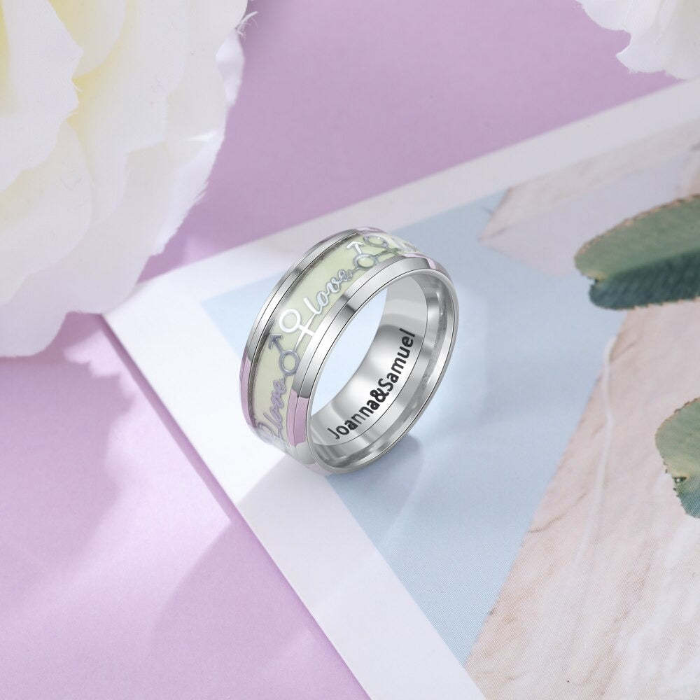 Stainless Steel Luminous Rings For Women And Men-Florence Scovel