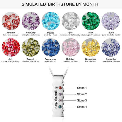 Personalized Engraved 4 Stones Bar Necklace-Florence Scovel