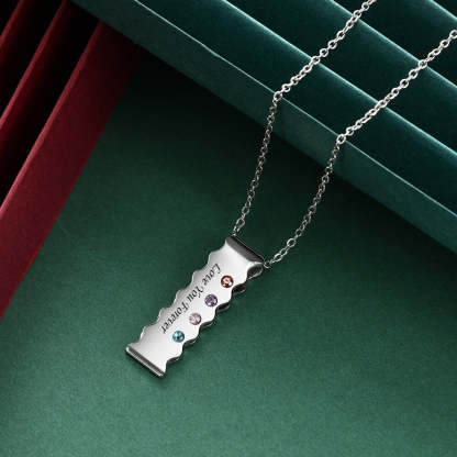 Personalized Engraved 4 Stones Bar Necklace-Florence Scovel