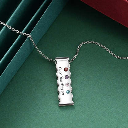 Personalized Engraved 4 Stones Bar Necklace-Florence Scovel