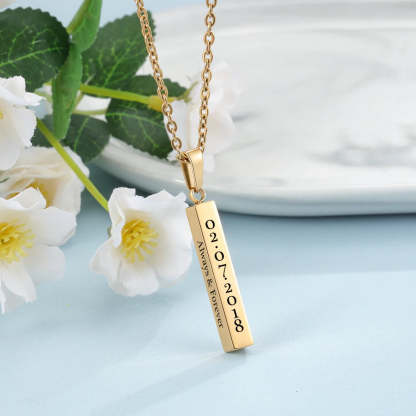 Personalized Engraved 1 Date Necklaces-Florence Scovel