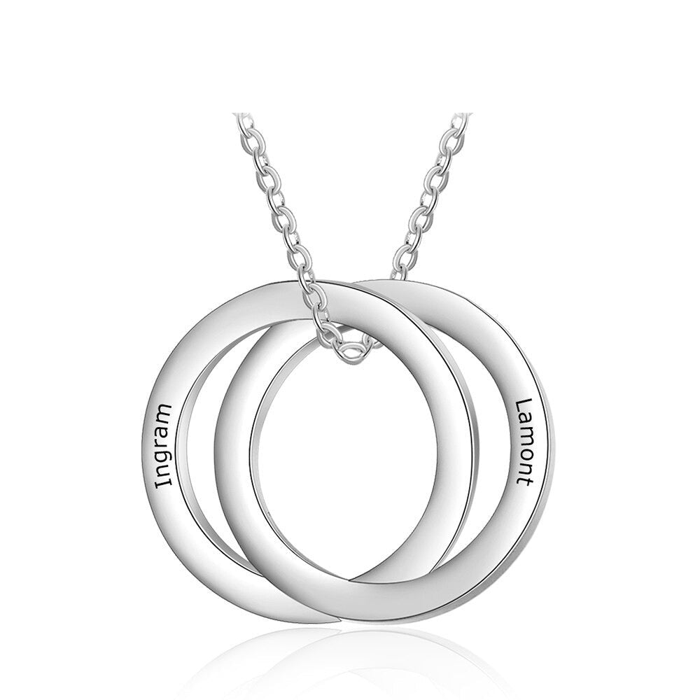 Personalized 2 Name Intertwined Circle Necklace-Florence Scovel