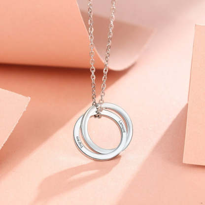 Personalized 2 Name Intertwined Circle Necklace-Florence Scovel