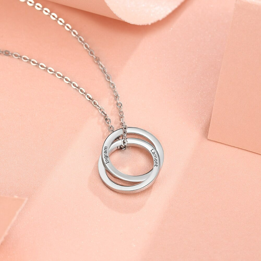 Personalized 2 Name Intertwined Circle Necklace-Florence Scovel