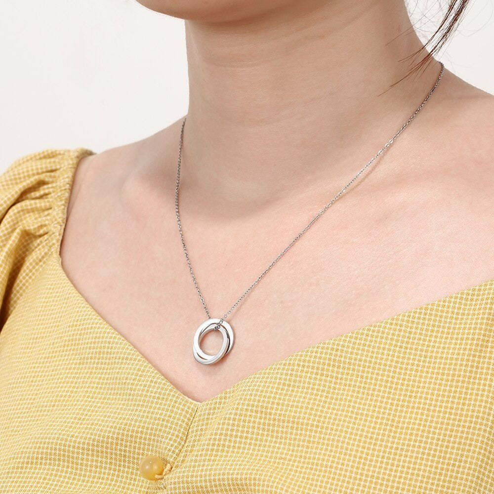 Personalized 2 Name Intertwined Circle Necklace-Florence Scovel