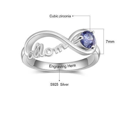 Personalized Engraved Names Birthstone Mom Ring-Florence Scovel
