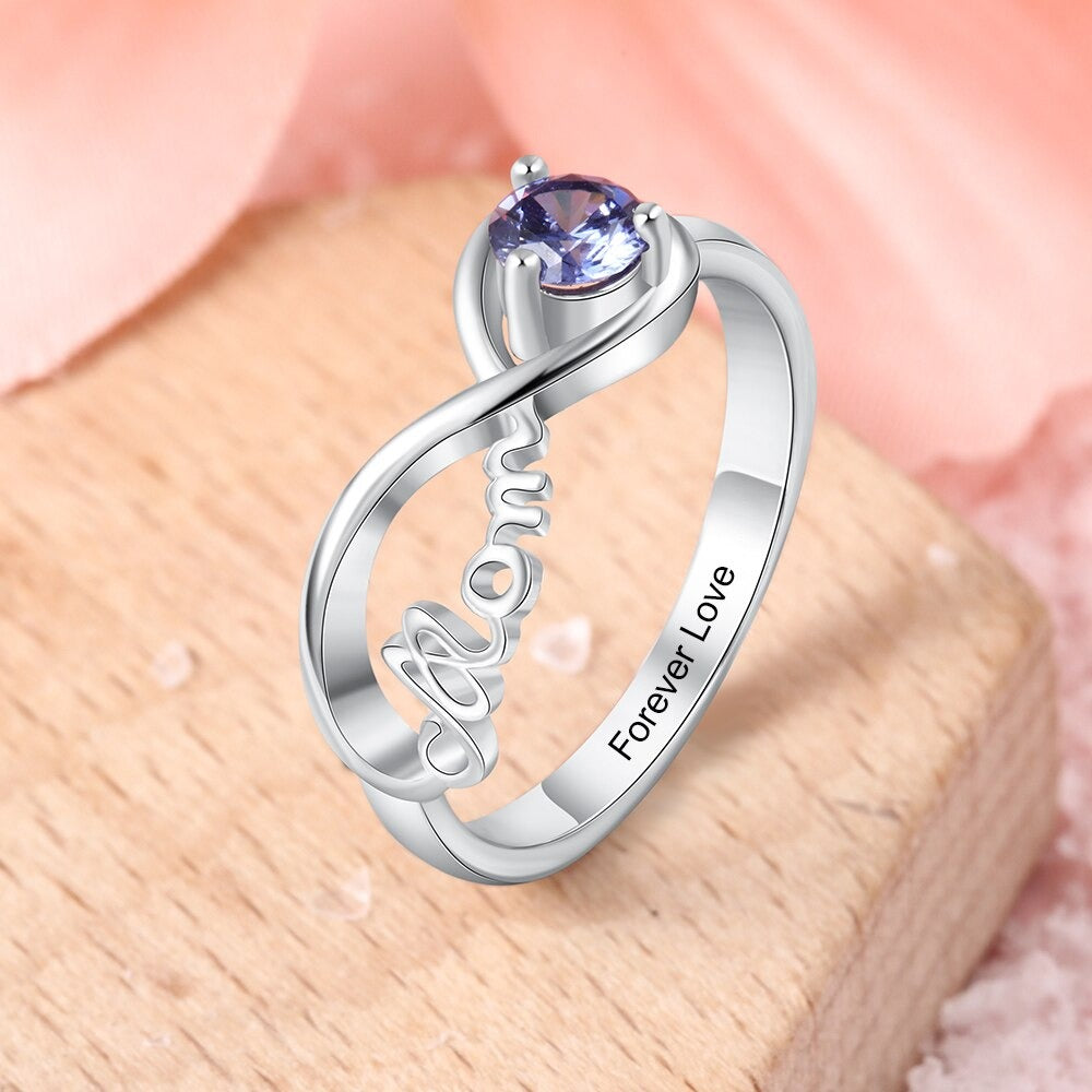 Personalized Engraved Names Birthstone Mom Ring-Florence Scovel