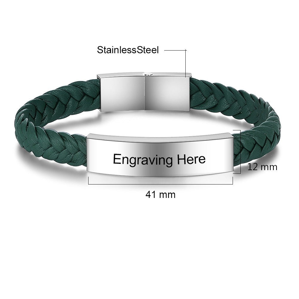 Personalized Engraved Stainless Steel Bar Bracelets For Men-Florence Scovel