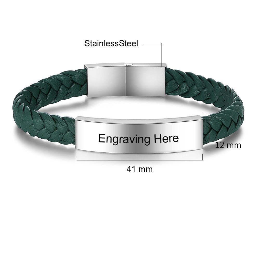 Personalized Engraved Stainless Steel Bar Bracelets For Men-Florence Scovel