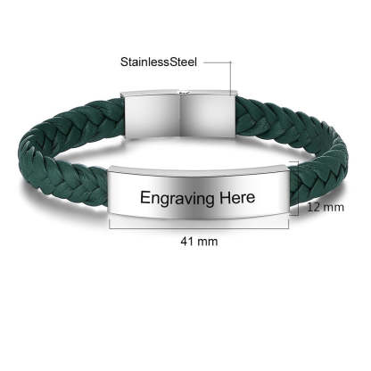 Personalized Engraved Stainless Steel Bar Bracelets For Men-Florence Scovel