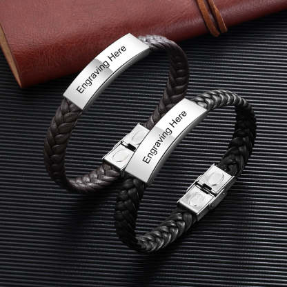 Personalized Engraved Stainless Steel Bar Bracelets For Men-Florence Scovel