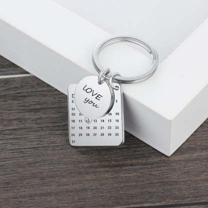 Personalized Round & Cordate Date Keychains-Florence Scovel