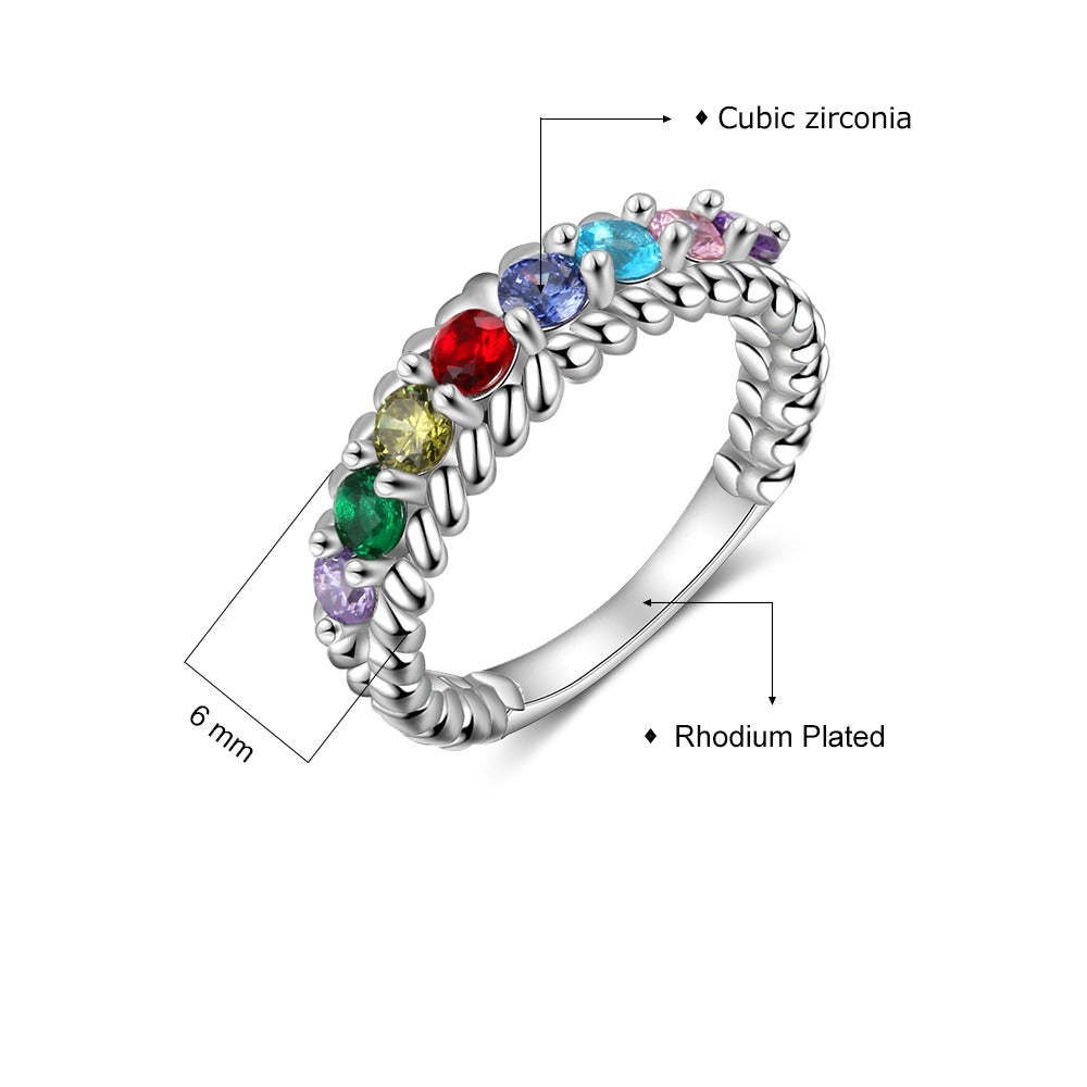 Customized 8 Birthstones Ring For Women-Florence Scovel