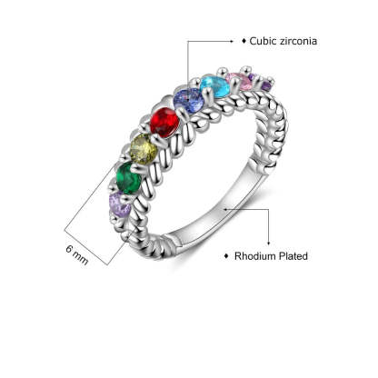 Customized 8 Birthstones Ring For Women-Florence Scovel