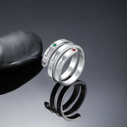 Personalized Ring with 3 Birthstones-Florence Scovel