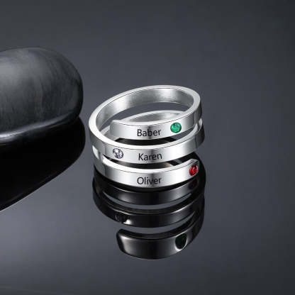 Personalized Ring with 3 Birthstones-Florence Scovel