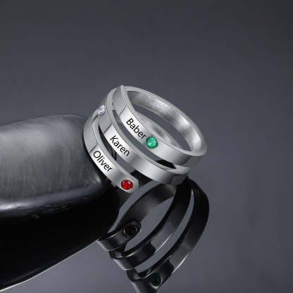 Personalized Ring with 3 Birthstones-Florence Scovel