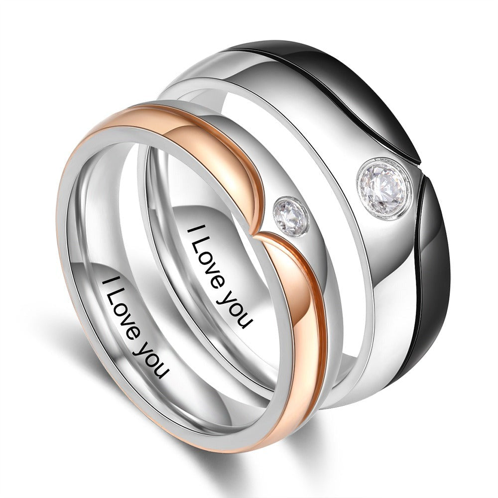 Personalized Gift Stainless Steel Couple Rings-Florence Scovel