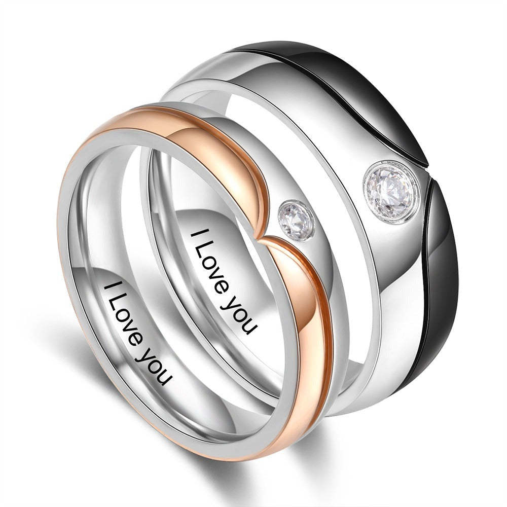 Personalized Gift Stainless Steel Couple Rings-Florence Scovel
