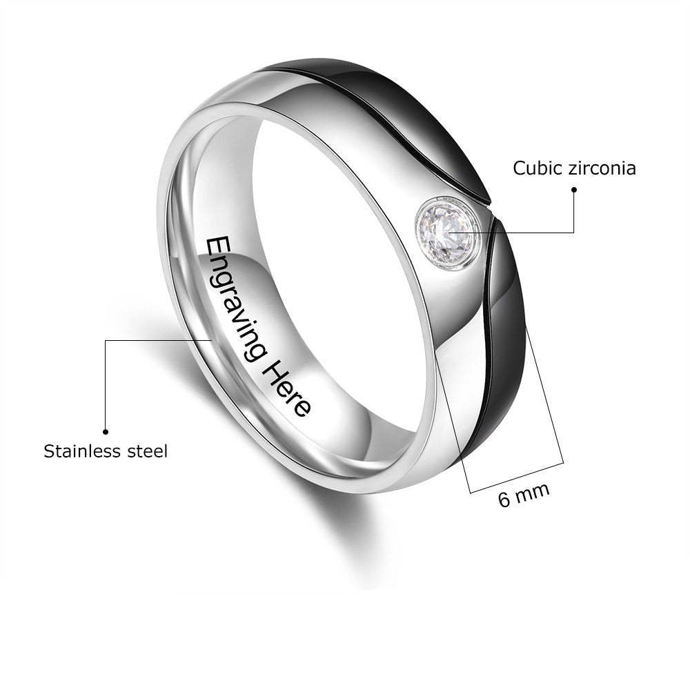 Personalized Gift Stainless Steel Couple Rings-Florence Scovel