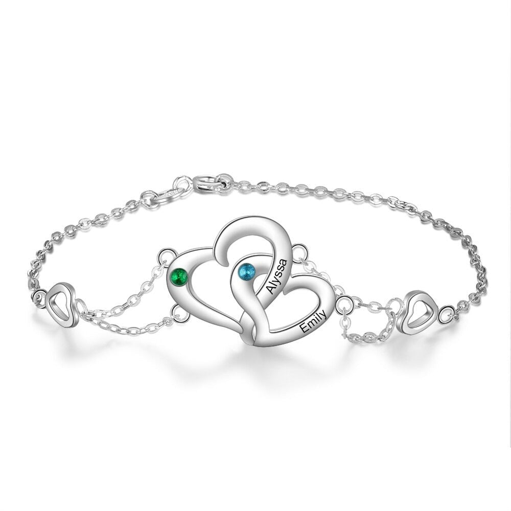 Personalized Intertwined Bracelet With Birthstone-Florence Scovel