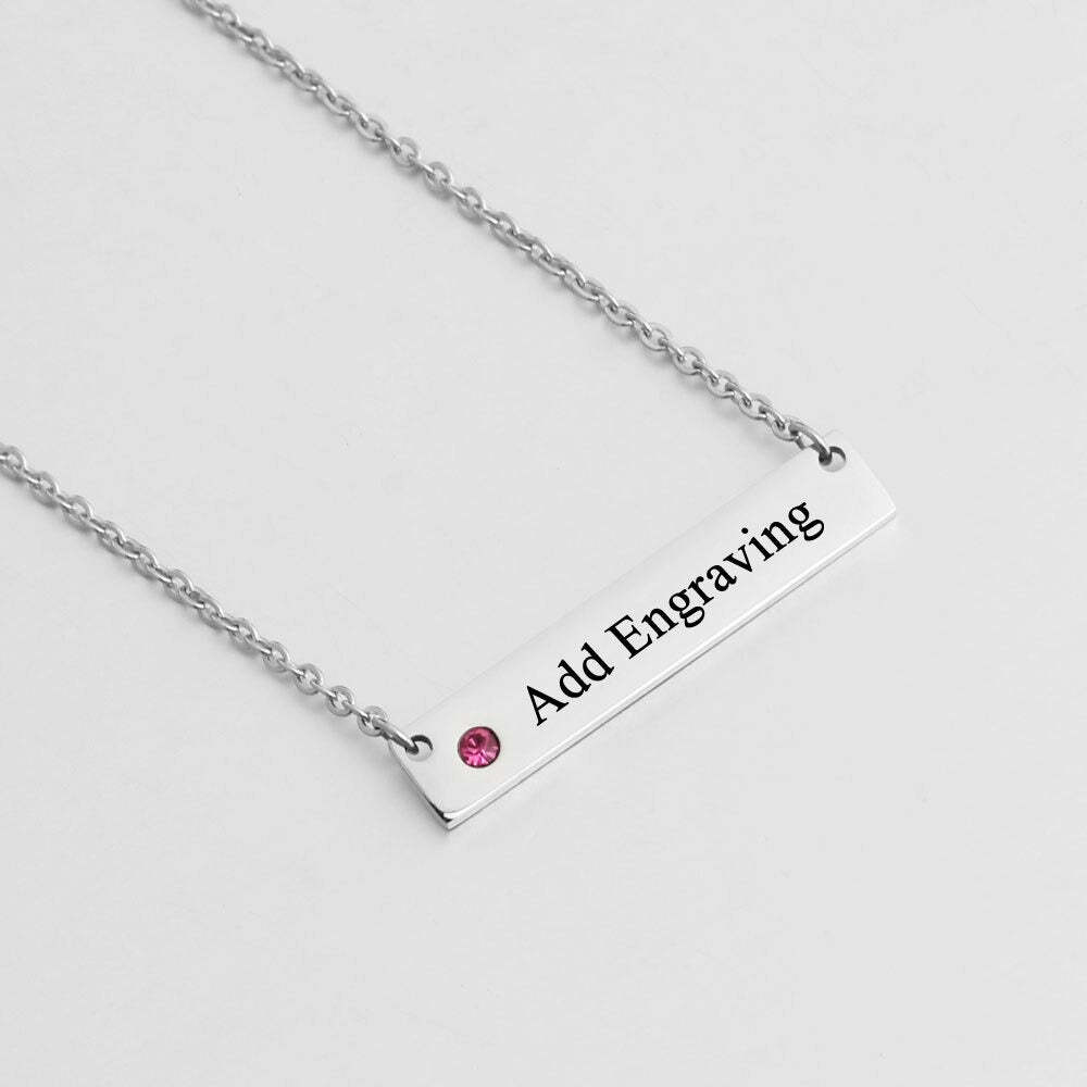 Personalized 1 Name 1 Stone Bar Pendant-Florence Scovel