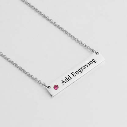 Personalized 1 Name 1 Stone Bar Pendant-Florence Scovel