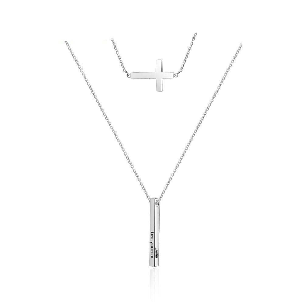 Personalized Name Engraved Vertical Bar Necklaces-Florence Scovel