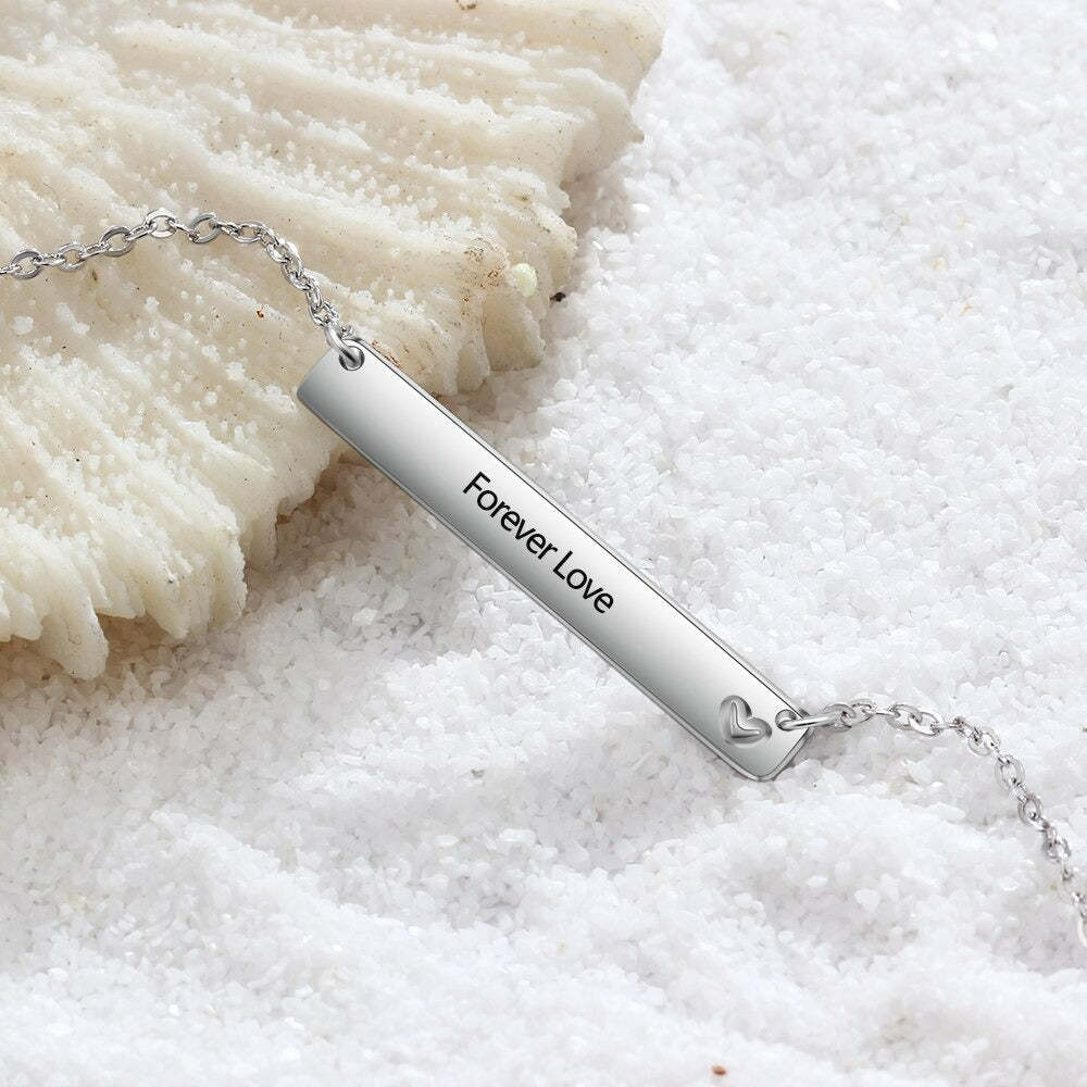 Personalized Name Necklace Strip Shape-Florence Scovel