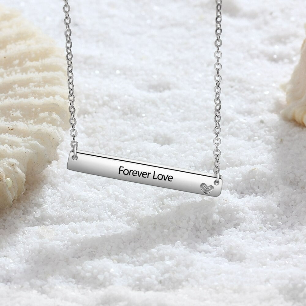 Personalized Name Necklace Strip Shape-Florence Scovel