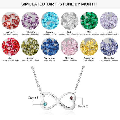 Personalized 2 Names 2 Stones Necklace-Florence Scovel