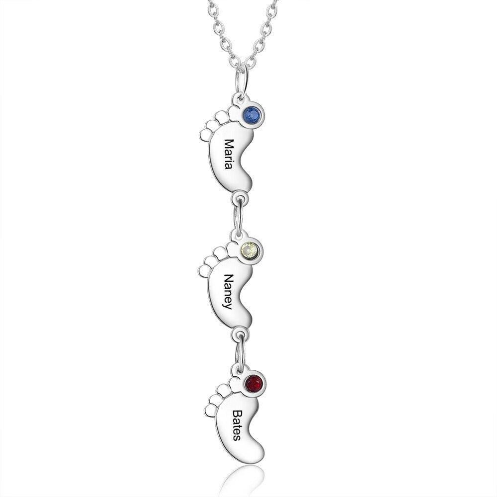 Customize Birthstones Engraved Pendant-Florence Scovel