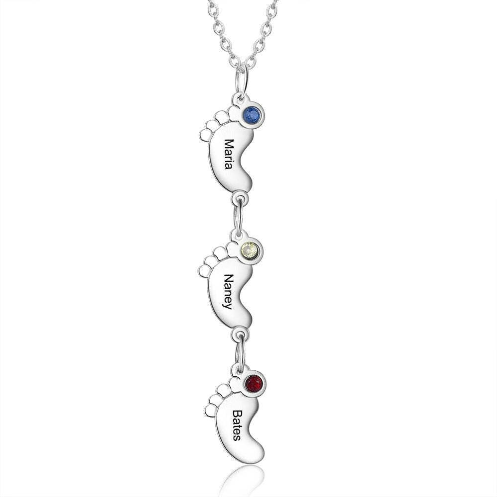 Customize Birthstones Engraved Pendant-Florence Scovel